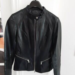 Moto Inspired Black Leather Jacket